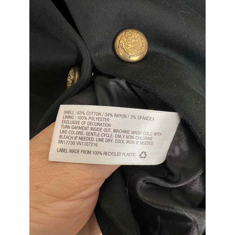 Ava & Viv Womens 4X Military Jacket Black Gold Button Braid Trim Ebony F16828152
